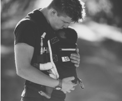 carry a baby using a pouch